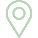 Icône en trait vert représentant une punaise de géolocalisation ou un repère de carte.